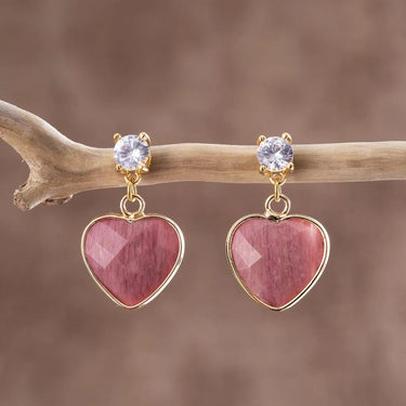 Red Cherry Rhodochrosite Stud Eearrings-Your Soul Place